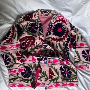 Farm Rio-esq One-of-a-kind Beautiful wrap coat handmade one size (fits up to XL)